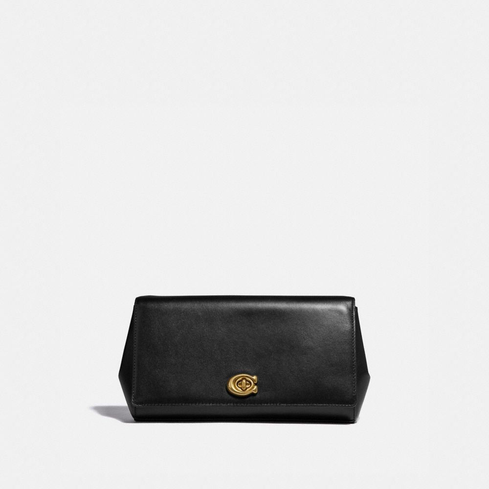 COACH 38965 Alexa Turnlock Clutch BLACK/BRASS