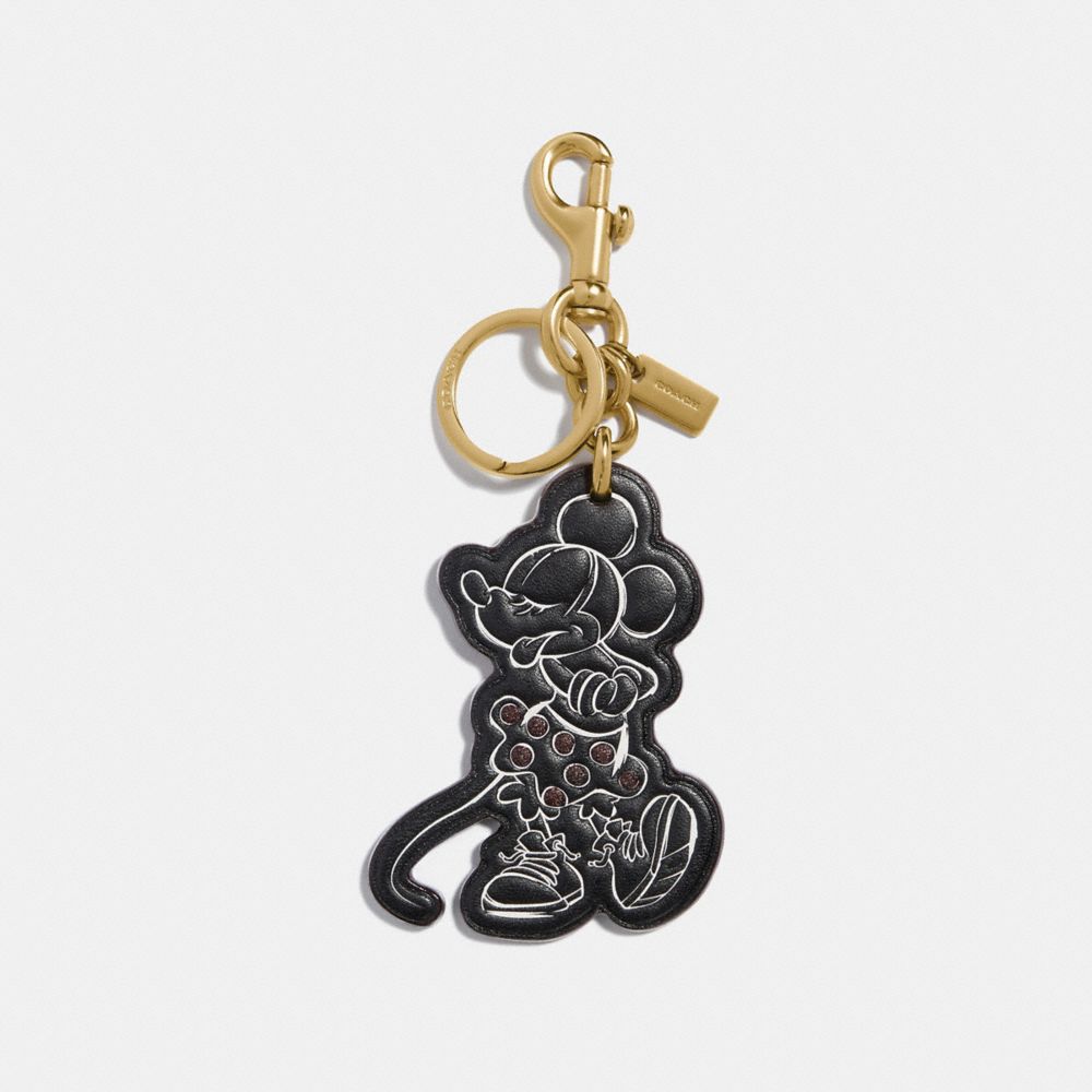 BOXED MINNIE MOUSE POSE BAG CHARM - 39002B - BLACK/LIGHT GOLD