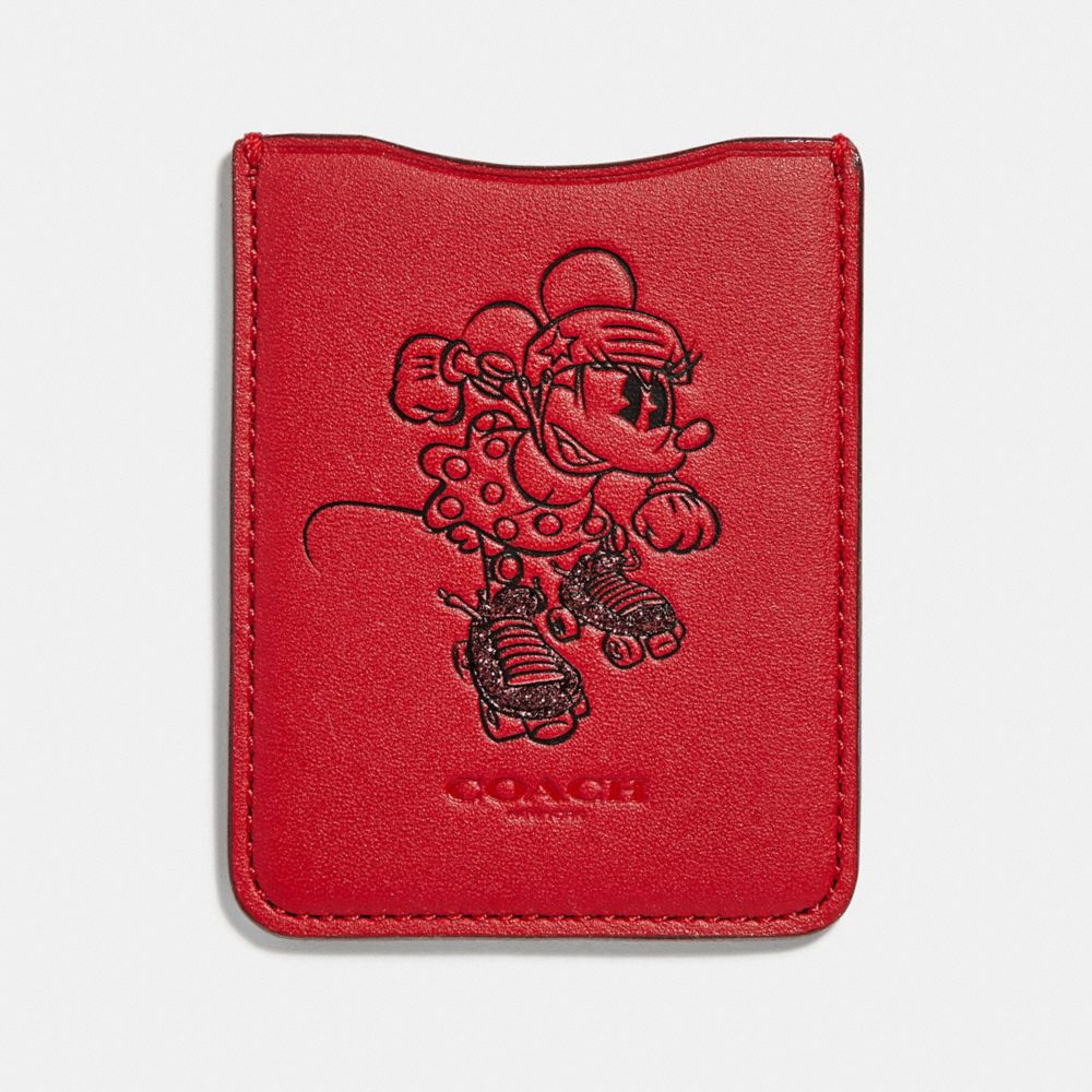 COACH 39005 Minnie Mouse Rollerskate Phone Pocket Sticker 1941 RED