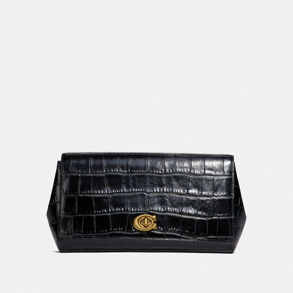 ALEXA TURNLOCK CLUTCH - 39252 - MIDNIGHT NAVY/BRASS