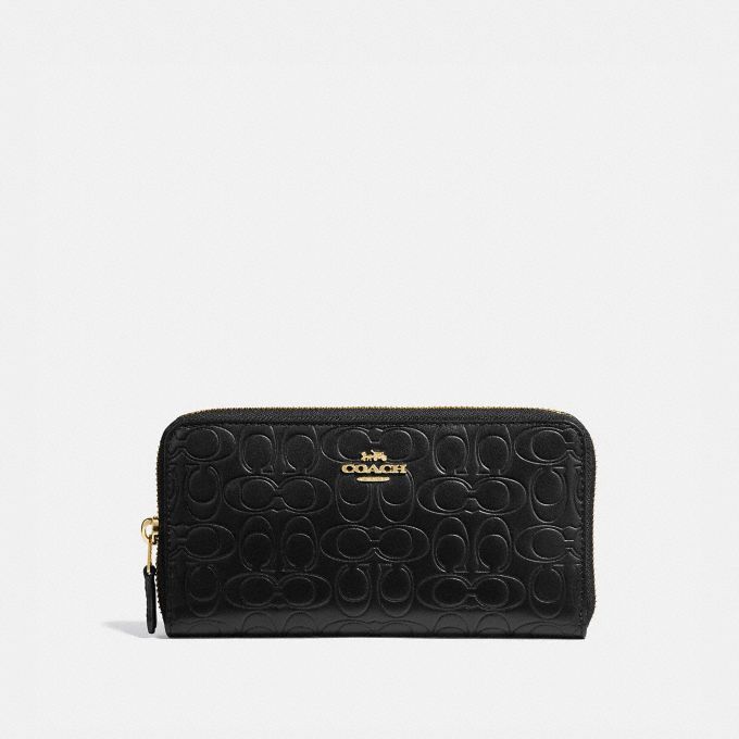 公式 Coach コーチ オンライン限定 アコーディオン ジップ ウォレット シグネチャー レザー 財布 革小物