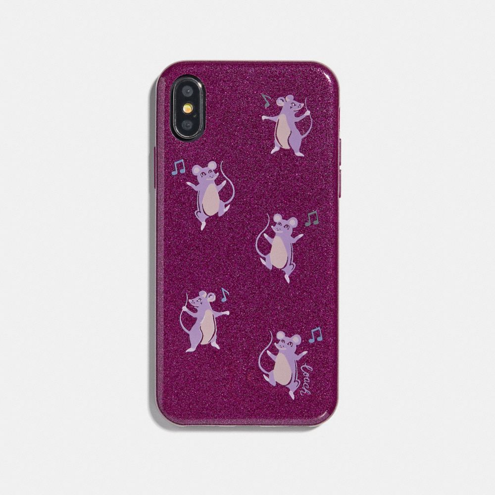 Iphone X/Xs Case With Party Mouse Print - 39327 - Dark Berry