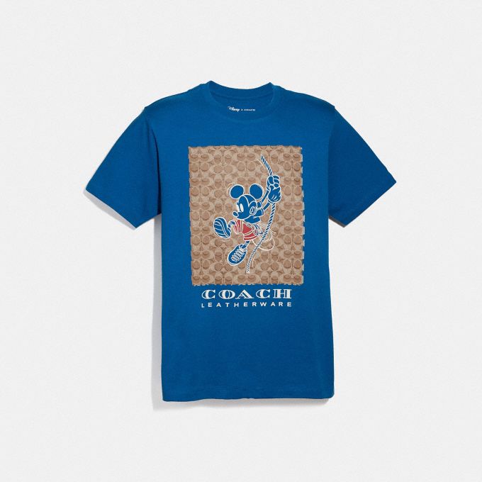 公式 Coach コーチ Disney X Coach ロープ クライム ミッキーマウス シグネチャー Tシャツ