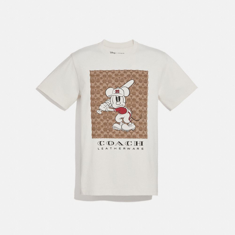 公式 Coach コーチ Disney X Coach ベースボール ミッキーマウス シグネチャー Tシャツ