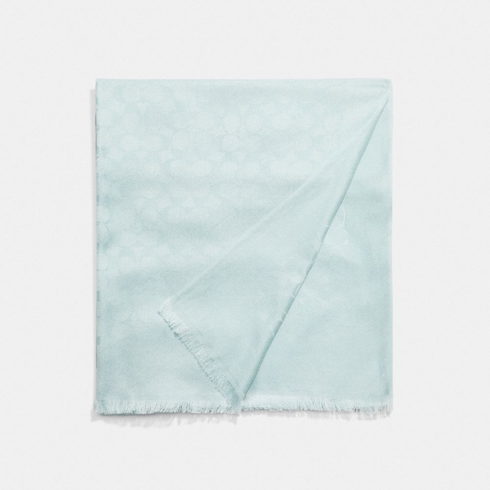 COACH 39578 Signature Stole AQUA