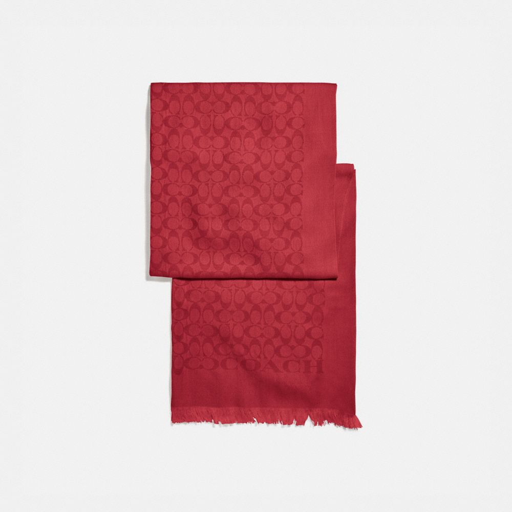 COACH Signature Stole - RED APPLE - 39578