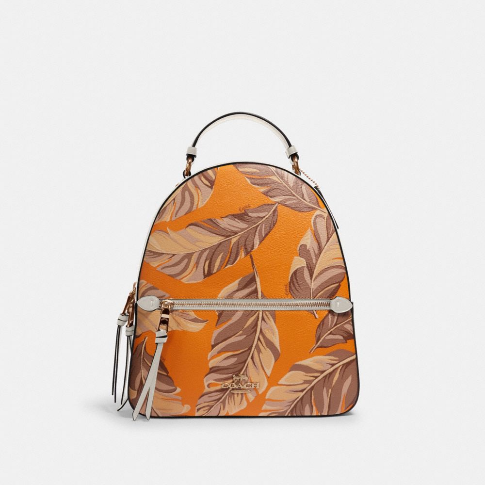 JORDYN BACKPACK WITH BANANA LEAVES PRINT - 3962 - IM/REDWOOD SUNBEAM MULTI