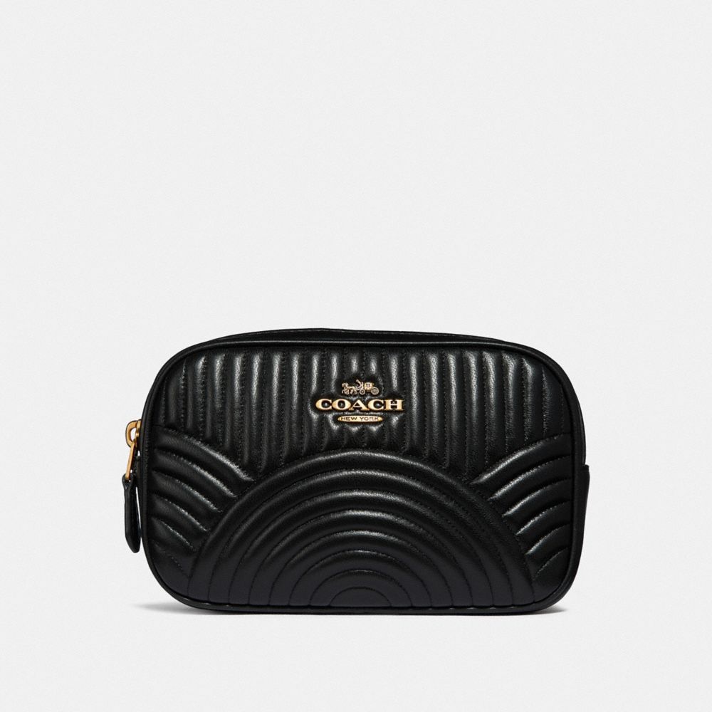 BELT BAG WITH DECO QUILTING - BLACK/BRASS - COACH 39685