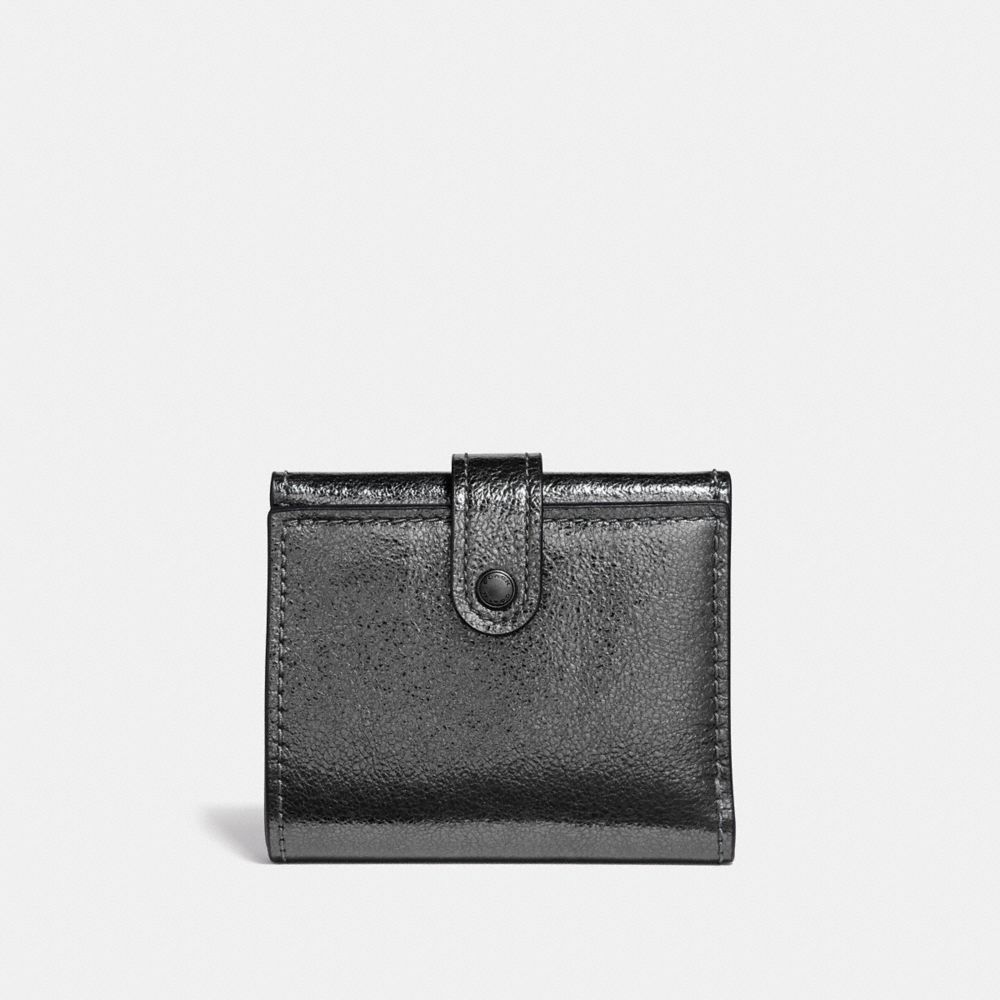 SMALL TRIFOLD WALLET - METALLIC GRAPHITE/PEWTER - COACH 39707