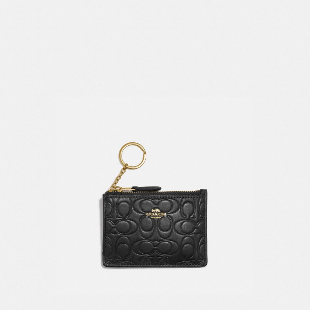 COACH 39715 Mini Skinny Id Case In Signature Leather GOLD/BLACK