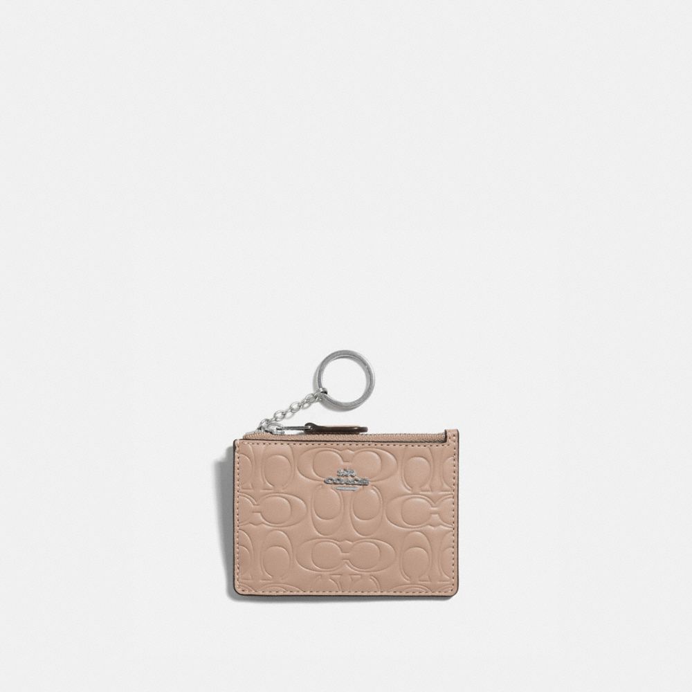 COACH 39715 - Mini Skinny Id Case In Signature Leather LIGHT ANTIQUE NICKEL/TAUPE