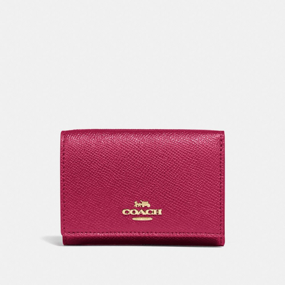 COACH 39737 - SMALL FLAP WALLET GD/BRIGHT CHERRY