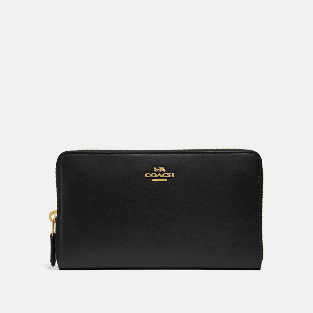 COACH CONTINENTAL WALLET - GD/BLACK - 39738