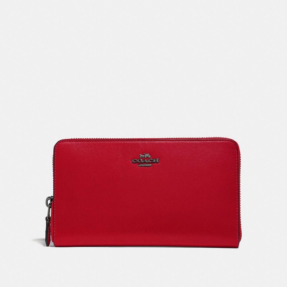 COACH 39738 Continental Wallet GUNMETAL/RED APPLE