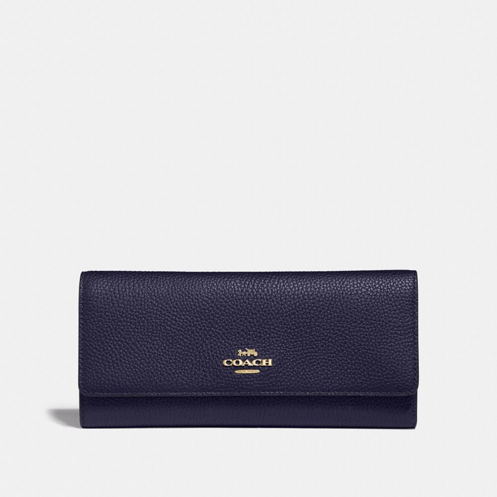 COACH SOFT TRIFOLD WALLET - GD/CADET - 39745