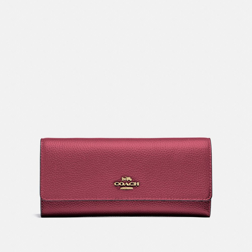 SOFT TRIFOLD WALLET - GOLD/DUSTY PINK - COACH 39745