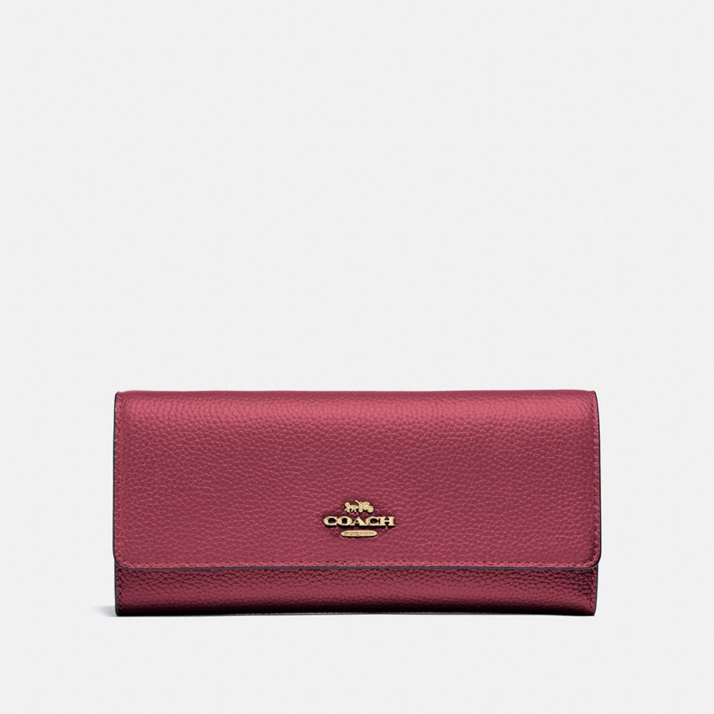 COACH 39745 SOFT TRIFOLD WALLET GOLD/DUSTY PINK