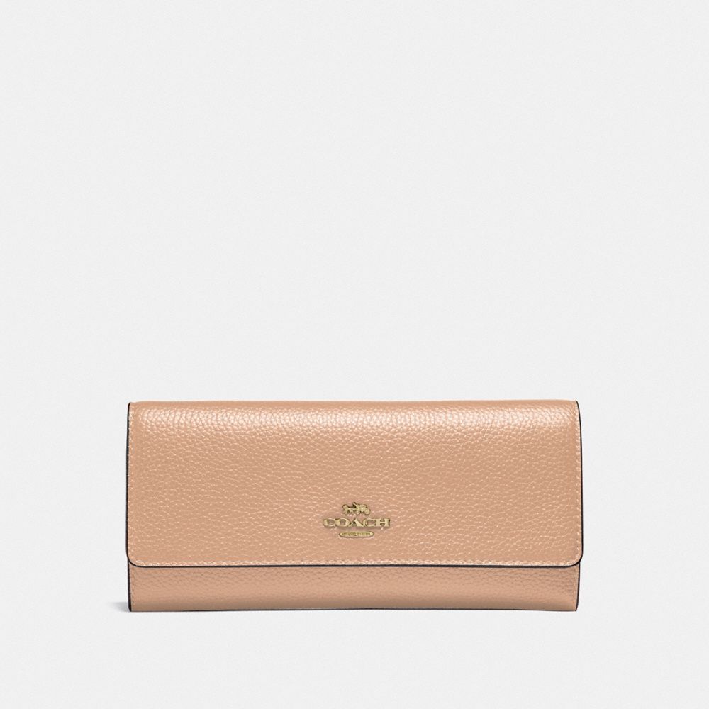 COACH 39745 SOFT TRIFOLD WALLET GD/BEECHWOOD