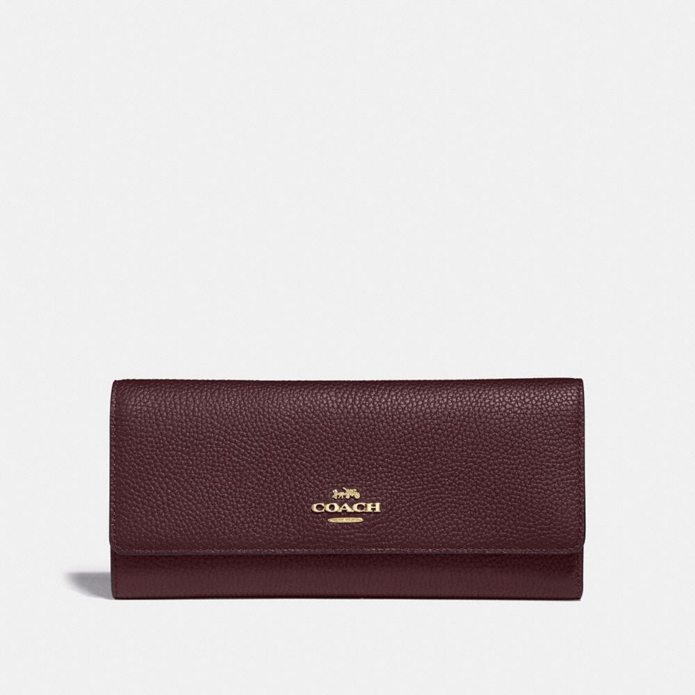 SOFT TRIFOLD WALLET - GD/OXBLOOD - COACH 39745