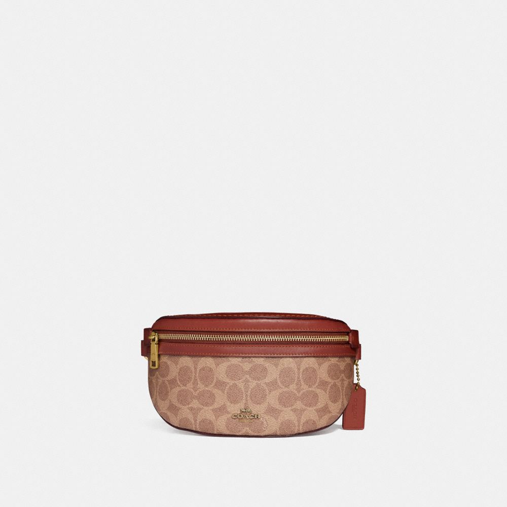 39937 - Belt Bag In Signature Canvas Brass/Tan/Rust