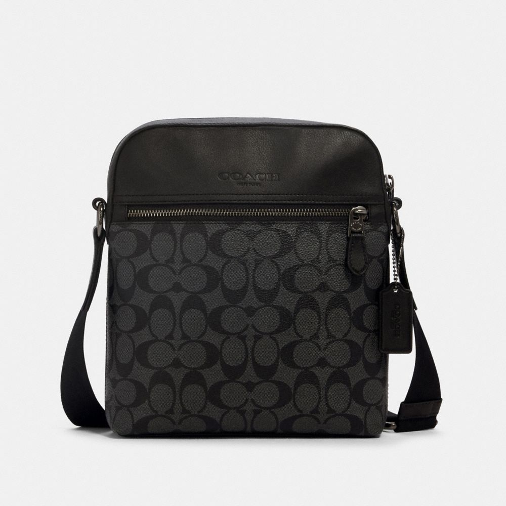 COACH 4010 - HOUSTON FLIGHT BAG IN SIGNATURE CANVAS QB/CHARCOAL/BLACK