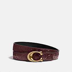 COACH SCULPTED SIGNATURE REVERSIBLE BELT IN SIGNATURE LEATHER - B4/WINE BLACK - 40118