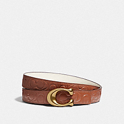 SCULPTED SIGNATURE REVERSIBLE BELT IN SIGNATURE LEATHER - 40118 - B4/1941 SADDLE CHALK