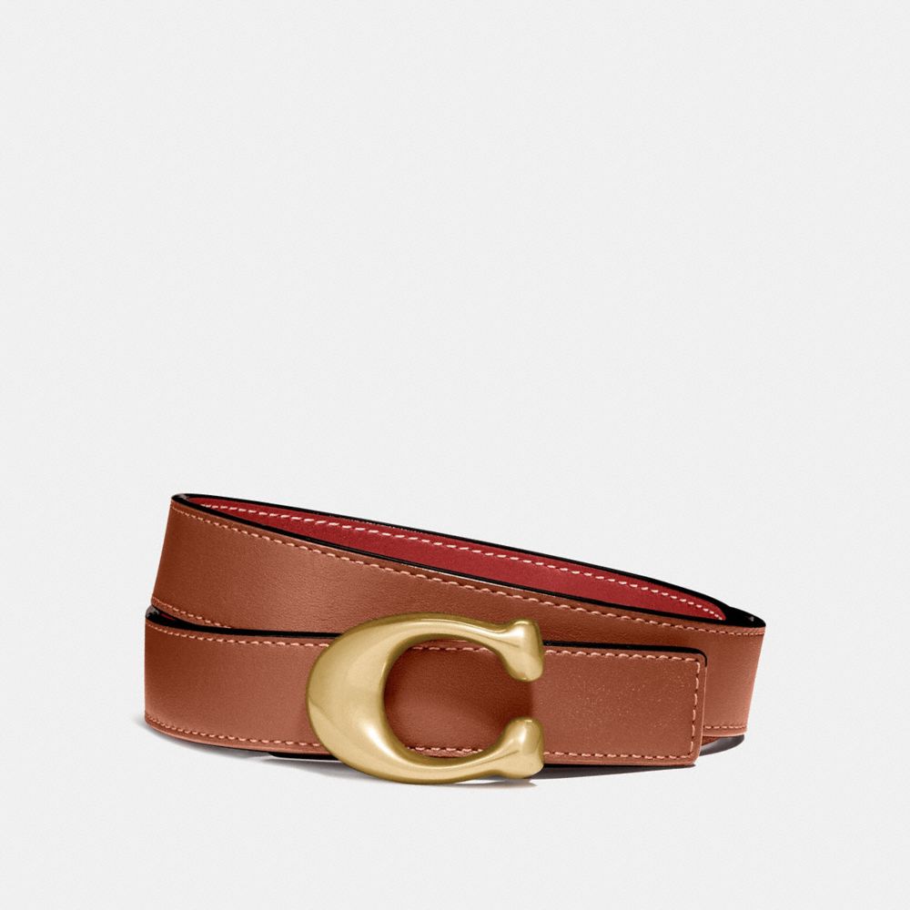 COACH 40119 - SCULPTED SIGNATURE REVERSIBLE BELT B4/1941 SADDLE 1941 RED