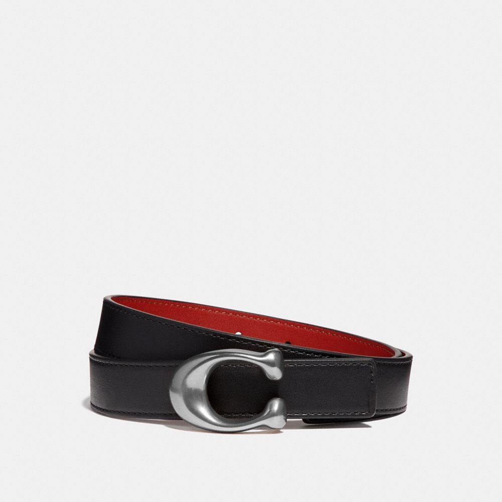 SCULPTED SIGNATURE REVERSIBLE BELT - 40119 - BLACK/1941 RED/NICKEL