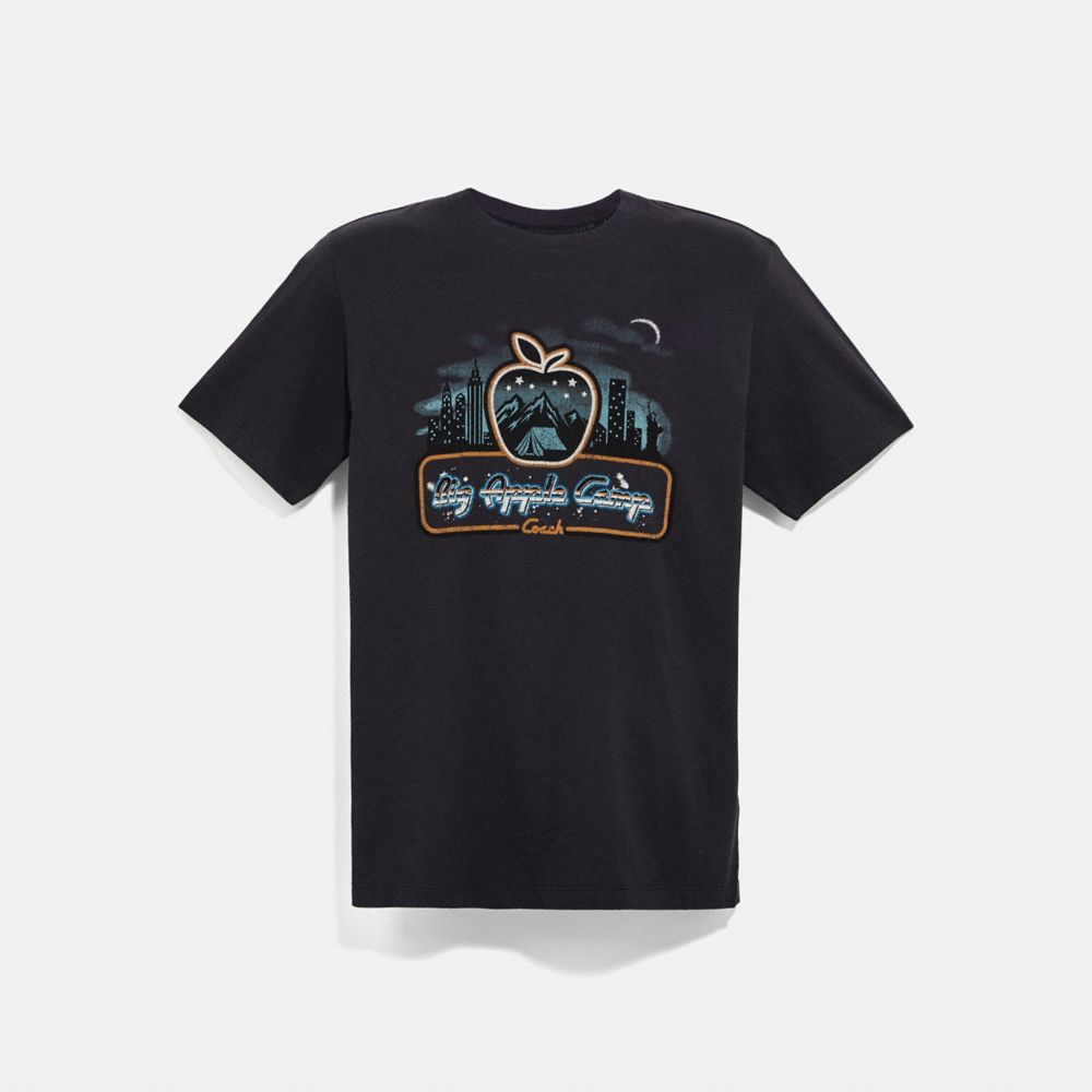 SKYLINE BIG APPLE CAMP T-SHIRT - BLACK - COACH 4018