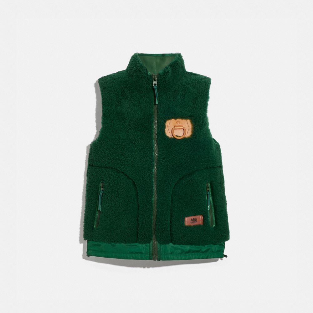 COACH 4034 SHEARLING VEST HUNTER