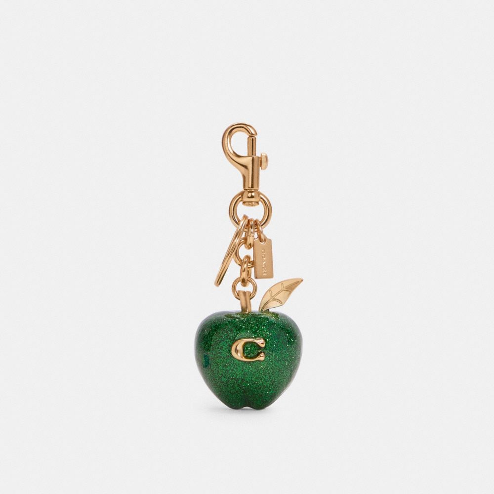 SIGNATURE APPLE BAG CHARM - IM/GREEN - COACH 4045