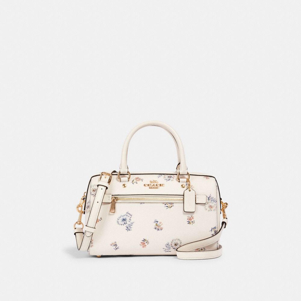 COACH 4105 Rowan Satchel With Dandelion Floral Print IM/CHALK/ BLUE MULTI