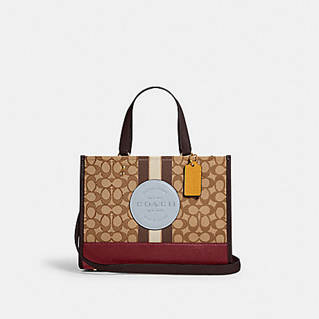 COACH DEMPSEY CARRYALL IN SIGNATURE JACQUARD WITH STRIPE AND COACH PATCH - IM/KHAKI/MIST MULTI - 4113