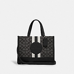 Dempsey Carryall In Signature Jacquard With Stripe And Coach Patch - SILVER/BLACK SMOKE BLACK MULTI - COACH 4113