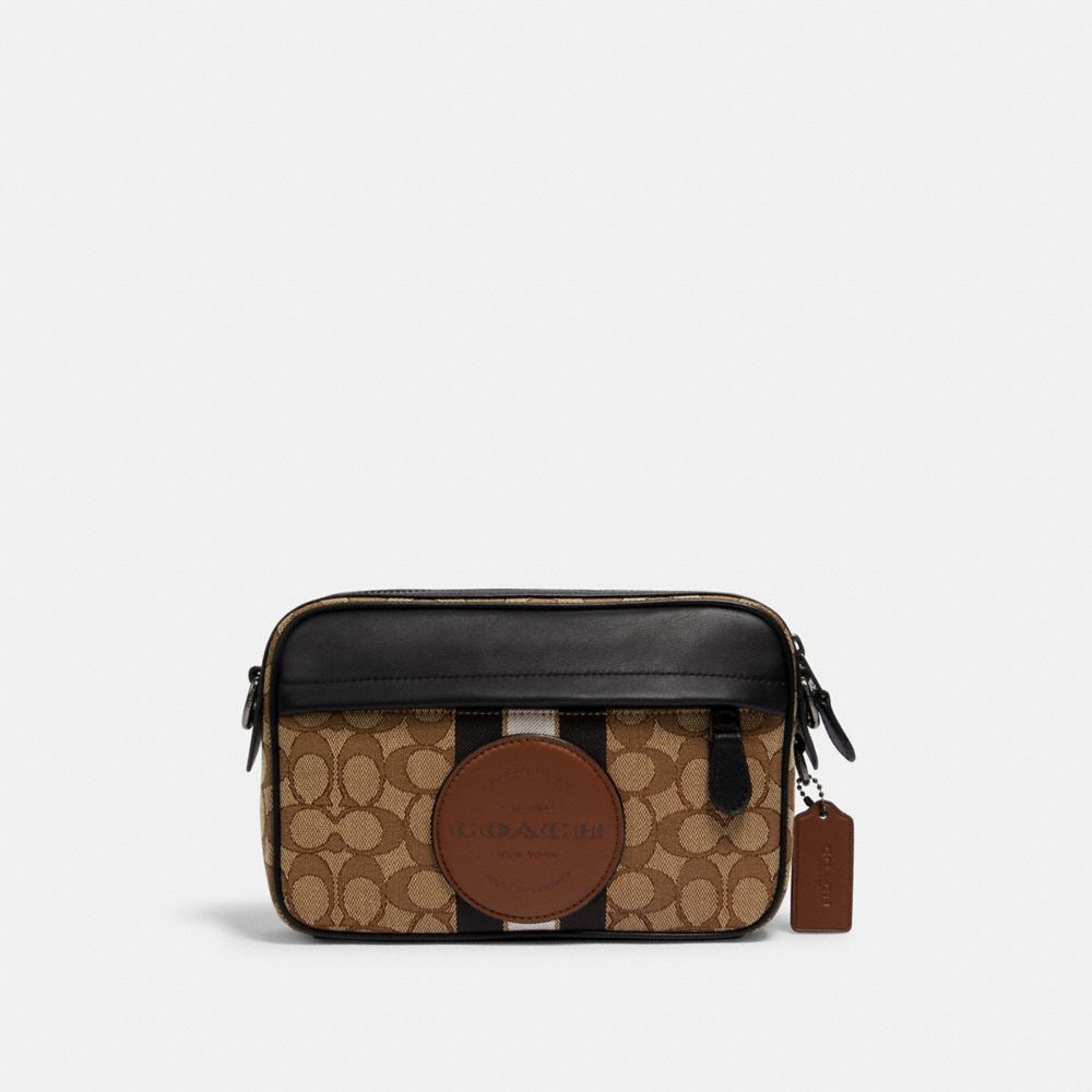 COACH GRAHAM CROSSBODY IN SIGNATURE JACQUARD WITH STRIPE AND COACH PATCH - QB/KHAKI MULTI - 4118