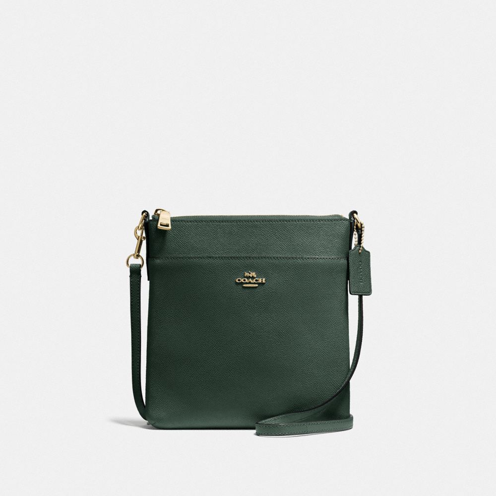 COACH 41320 Kitt Messenger Crossbody BRASS/AMAZON GREEN