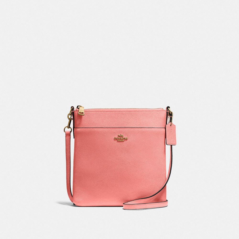 COACH 41320 Kitt Messenger Crossbody BRASS/CANDY PINK