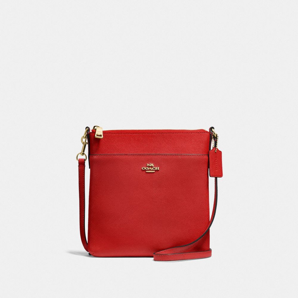 COACH 41320 Kitt Messenger Crossbody Brass/Candy Apple