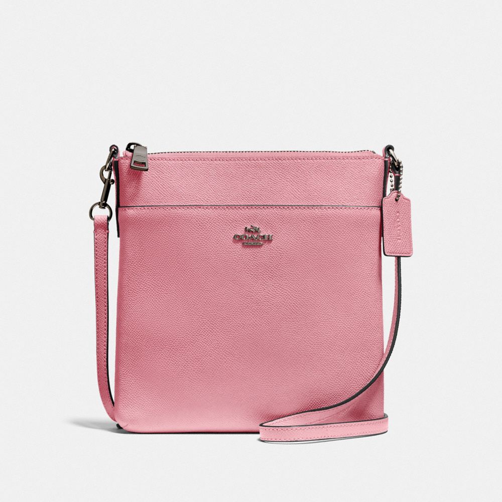 COACH 41320 Kitt Messenger Crossbody Gunmetal/True Pink