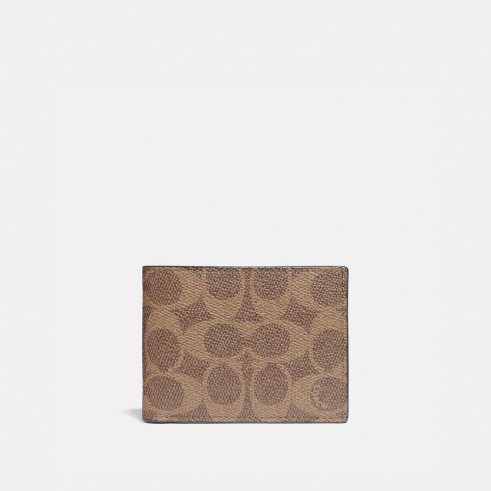 COACH 41328 - SLIM BILLFOLD WALLET IN SIGNATURE CANVAS KHAKI