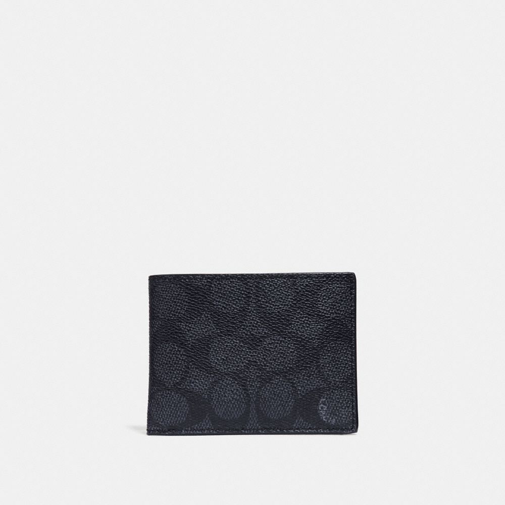 COACH 41328 SLIM BILLFOLD WALLET IN SIGNATURE CANVAS MIDNIGHT