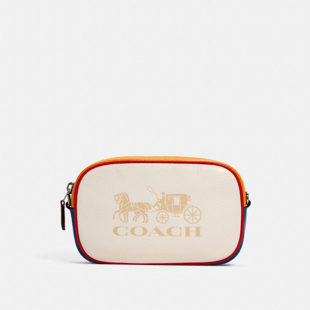 JES CONVERTIBLE BELT BAG IN COLORBLOCK WITH HORSE AND CARRIAGE - 4162 - SV/CHALK MULTI