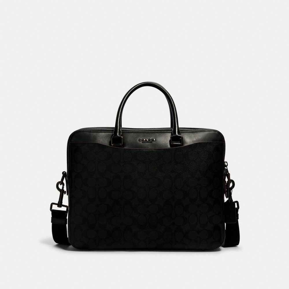 BECKETT DAY BAG IN SIGNATURE CANVAS - JI/BLACK/BLACK/OXBLOOD - COACH 4180