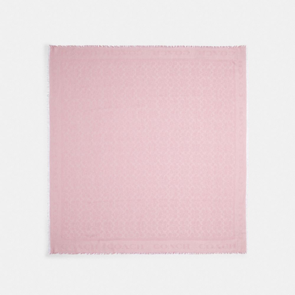 COACH 41814 Signature Jacquard Oversized Square Scarf BLOSSOM