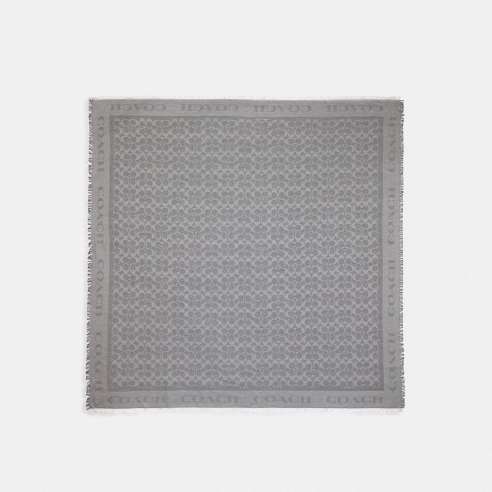 Signature Jacquard Oversized Square Scarf - 41814 - GRANITE