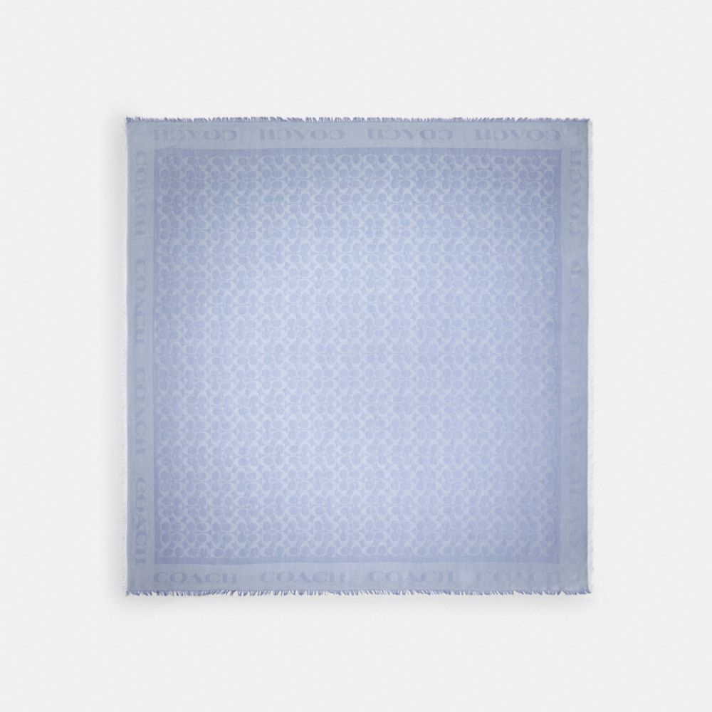 COACH 41814 Signature Jacquard Oversized Square Scarf TWILIGHT
