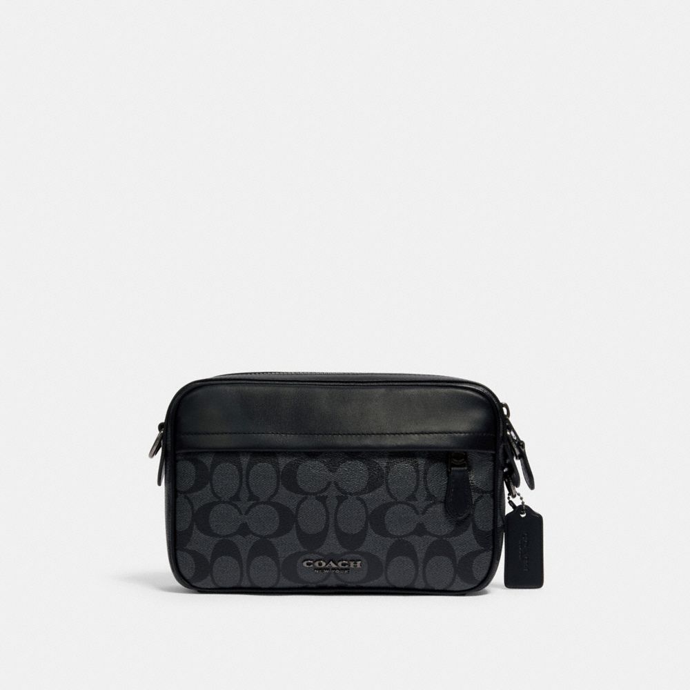 GRAHAM CROSSBODY IN SIGNATURE CANVAS - 4189 - QB/CHARCOAL BLACK