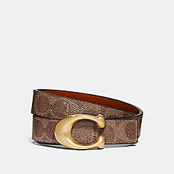 SCULPTED SIGNATURE REVERSIBLE BELT IN SIGNATURE CANVAS - 42107 - B4/TAN RUST