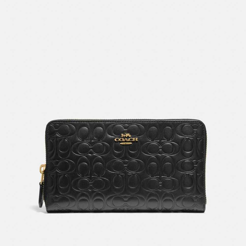 42316 - Continental Wallet In Signature Leather Gold/Black